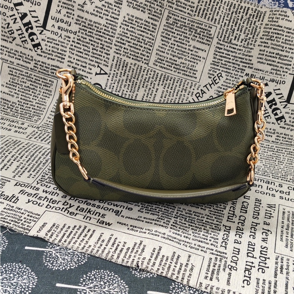 Coach Olive Signature Mini Shoulder Bag with Gold-Tone Logo - Picture 3 of 9